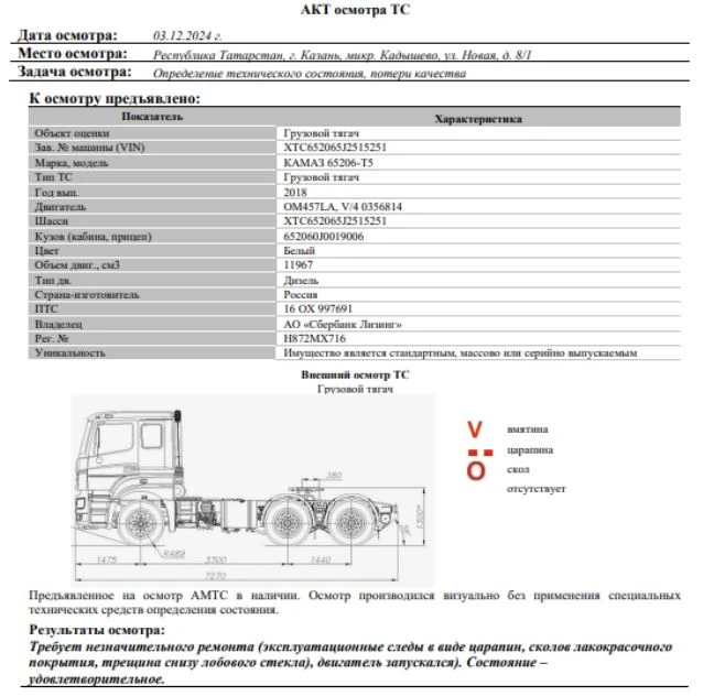 Седельный тягач КАМАЗ 65206-Т5, 2018, Идентификационный номер: XTC652065J2515251, принадлежащий Продавцу на праве собственности, что подтверждается Договором купли-продажи № ОВ/Ф-72630-38-01-С-01 от 21.11.2022 г.